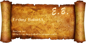 Erdey Babett névjegykártya
